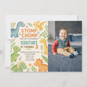 Custom Editable Dino Party Invite with photo