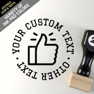 Custom Editable Texts Cute Seal Thumbs Up Approved Rubber Stamp
