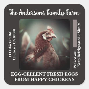 Custom Egg Carton Labels Chicken Photo Template