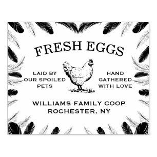 Custom Egg Carton Labels for Your Farm or Backyard Rubber Stamp