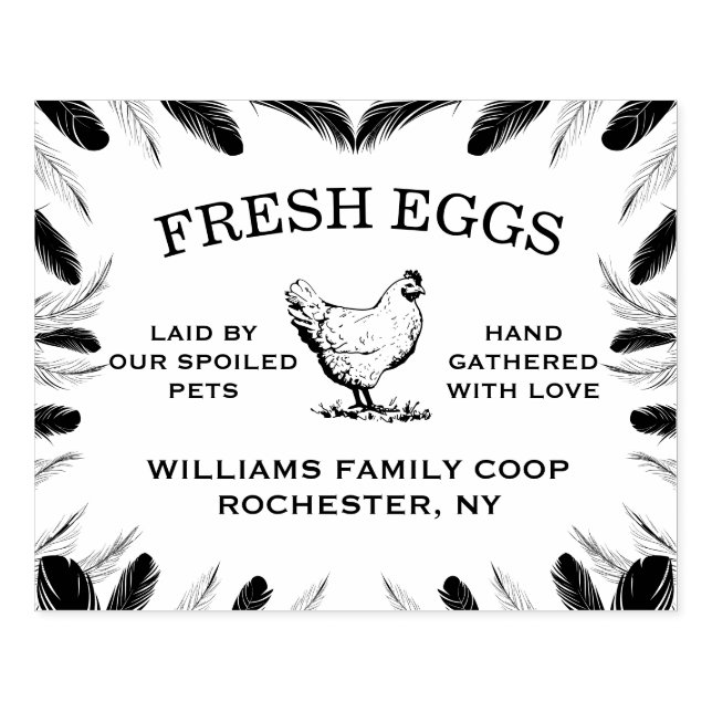 Custom Egg Carton Labels for Your Farm or Backyard Rubber Stamp (Imprint)