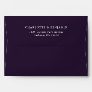 Custom Eggplant Return Address 5x7 Envelopes
