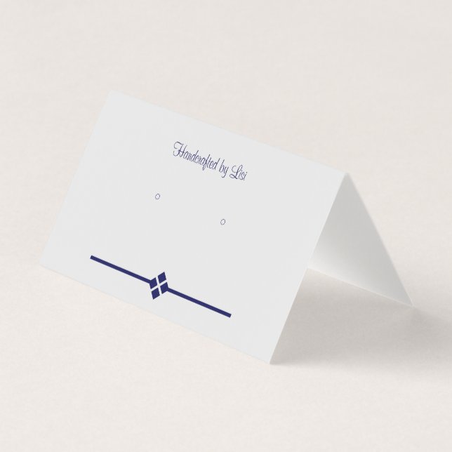 Custom Eggshell Grey Diamond Tentfold Earring Card (Front)