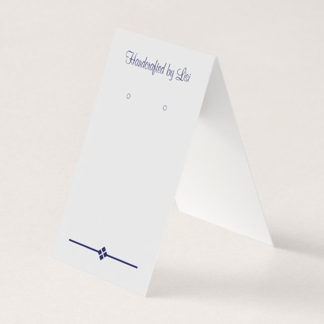 Custom Eggshell Grey Tentfold Diamond Earring Card (Front)