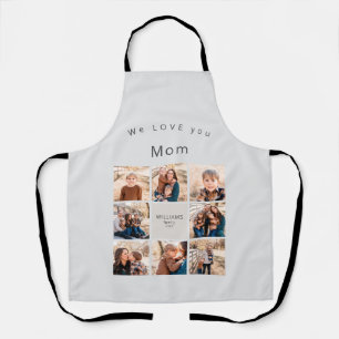 Custom Eight Photo Family Collage Love you Mum Apron