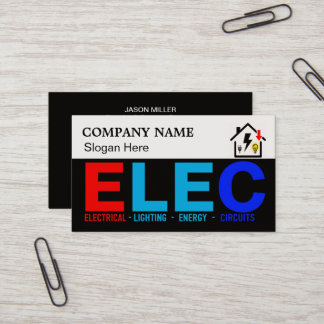 Custom Electrician Business Card with Company Logo