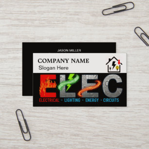 Custom Electrician Business Card with Company Logo