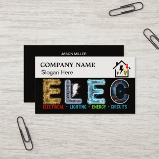 Custom Electrician Business Card with Company Logo
