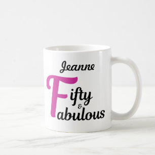 Custom Elegant 50 and Fabulous Birthday Party Coffee Mug
