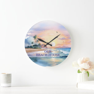 Custom Elegant Beach House Clock