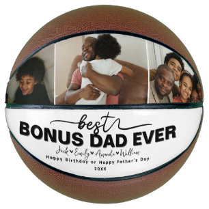 Custom Elegant Best bonus dad ever Photo collage Basketball