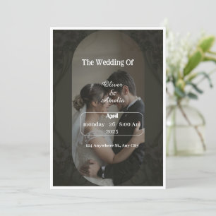 "Custom Elegant Black and Brown Wedding invitation
