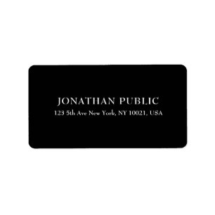 Custom Elegant Black And White Simple Template Label