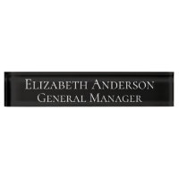 Custom Elegant Black Business Name Plate