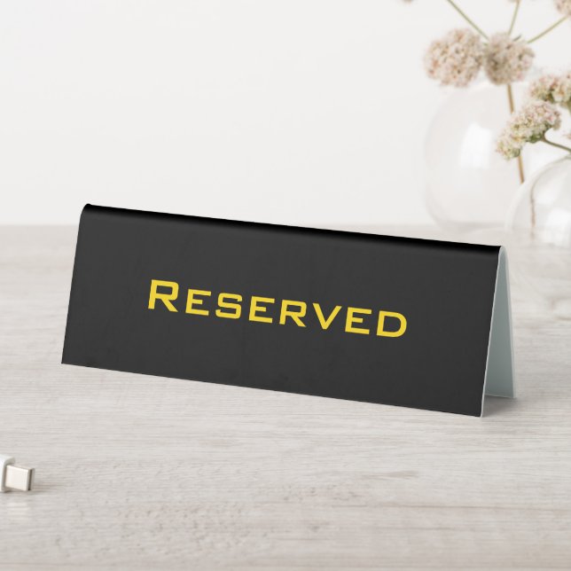 Custom Elegant Black Gold Colour Text Reserved (In SItu (Table))