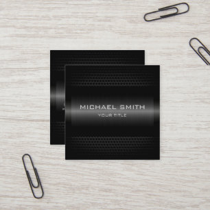 Custom Elegant Black Stainless Metal Square Business Card