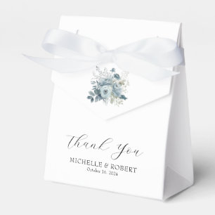 Custom Elegant Blue Floral Wedding  Favour Box