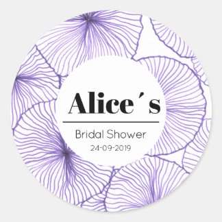 Custom Elegant Bridal Shower Floral Bohemian Classic Round Sticker