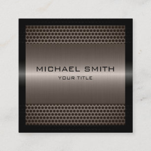 Custom Elegant Bronze Stainless Metal Square Business Card