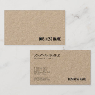 Custom Elegant Brown Kraft Paper Modern Template Business Card