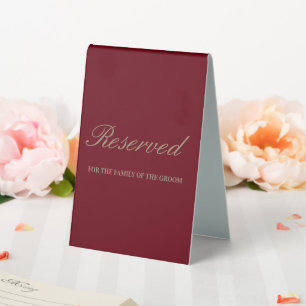 Custom Elegant Burgundy Script Wedding Reserved 
