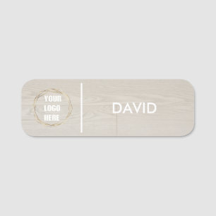 Custom Elegant Business Logo Basic Employee Staff Name Tag