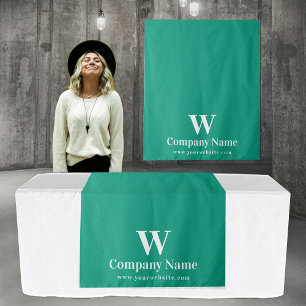 Custom Elegant Business Table Runner Banner Green Tapestry
