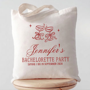 Custom Elegant Calligraphy Bachelorette Party Tote Bag