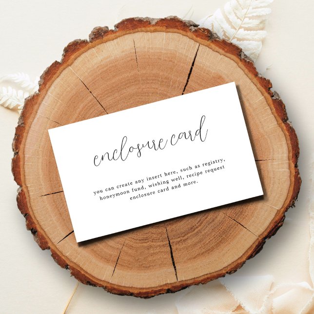 Custom Elegant Calligraphy Rustic Enclosure Card (Creator Uploaded)