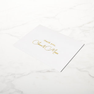 Custom Elegant Calligraphy Thank You Foil Cards