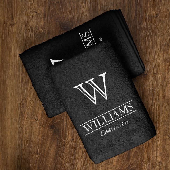 Custom Elegant Classic Monogram Family Name Hand Towel (Creator Uploaded)