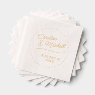 Custom Elegant Classy Couple Names Foil Napkins