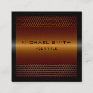 Custom Elegant Copper Stainless Metal Square Business Card