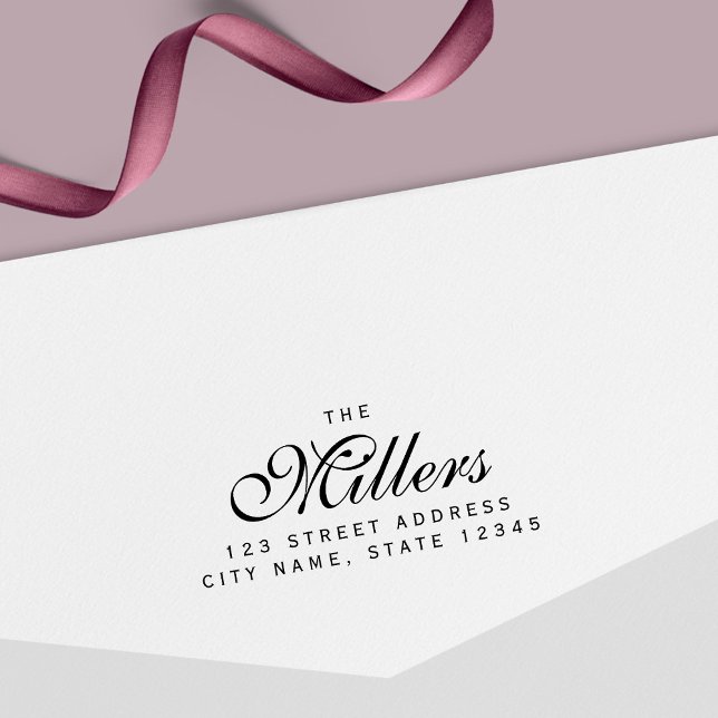 Custom Elegant Family Name Home Address Self-inking Stamp (Creator Uploaded)