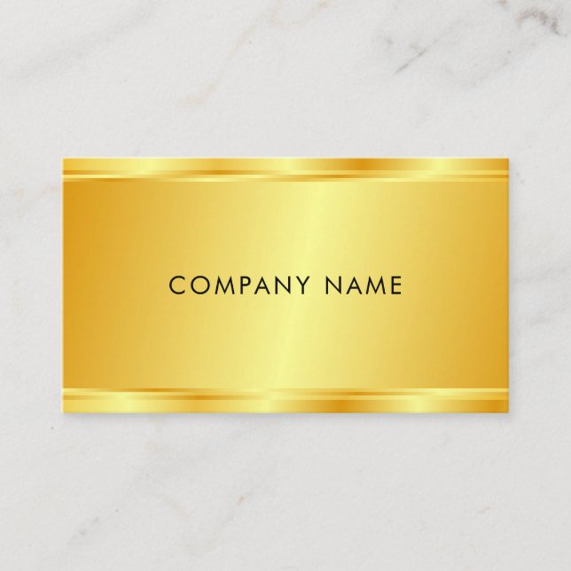 Custom Elegant Faux Gold Glamourous Template Luxur Business Card (Front)