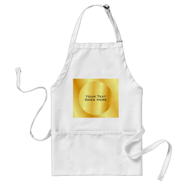 Custom Elegant Faux Gold Metallic Look Add Text Standard Apron (Front)
