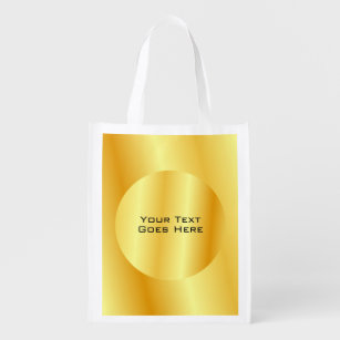 Custom Elegant Faux Gold Metallic Look Template Reusable Grocery Bag