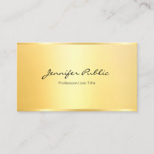 Custom Elegant Faux Gold Minimalist Modern Business Card