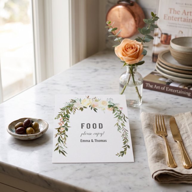 Custom Elegant Food Table Rose Shower Poster (Creator Uploaded)