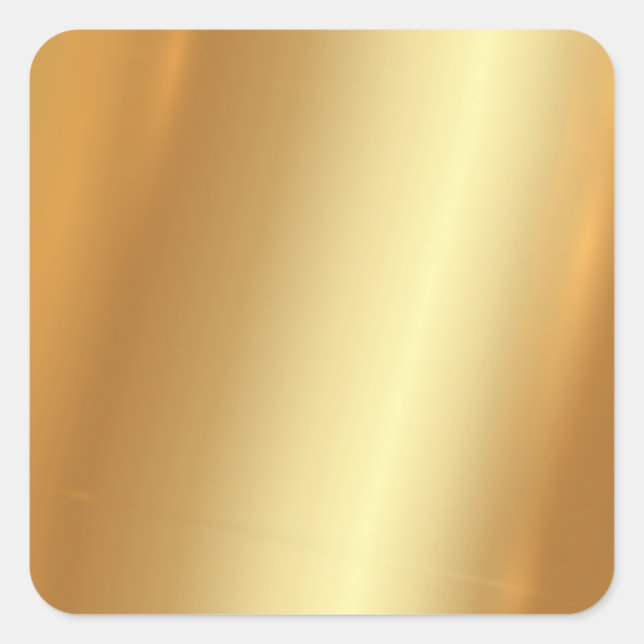 Custom Elegant Glamourous Faux Gold Blank Template Square Sticker (Front)