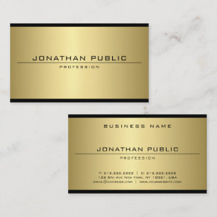 Custom Elegant Glamourous Faux Gold Modern Simple Business Card