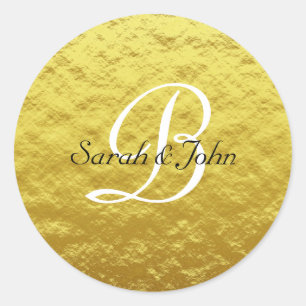 Custom Elegant Gold Abstract Wedding Favor Sticker