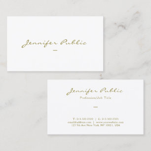 Custom Elegant Gold Color Typography Script Gloss Business Card