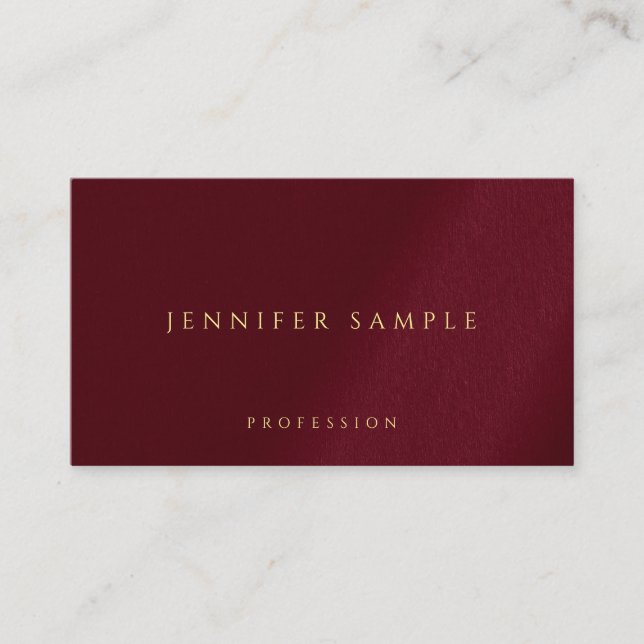 Custom Elegant Gold Colour Text Premium Thick Luxe Business Card (Front)