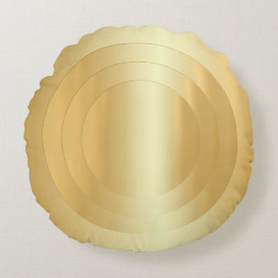 Custom Elegant Gold Look Trendy Template Round Cushion