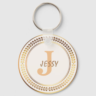 CUSTOM ELEGANT GOLD MONOGRAM KEYCHAIN