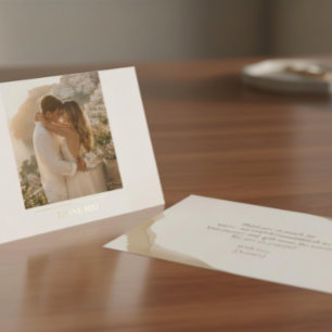 Custom Elegant Gold Photo Thank you cards