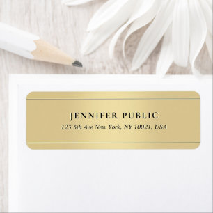 Custom Elegant Gold Template Luxury Return Address