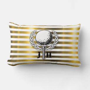 Custom Elegant Golf Monogram Design Lumbar Cushion