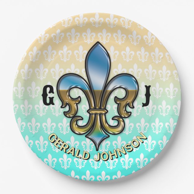 Custom Elegant Golf Party Design Paper Plate (Front)